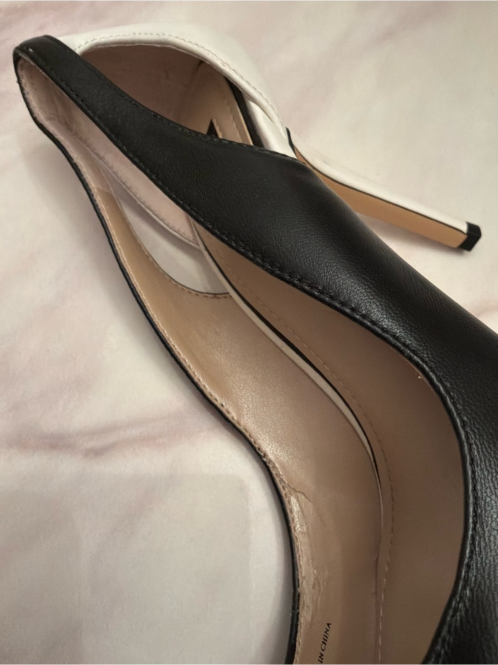 White House Black Market Black Pointed-Toe Slingback Heels, Size 9 - Picture 6 of 8